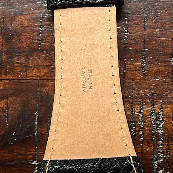 Brighton black Italian calfskin leather watch - Picture 4 of 5